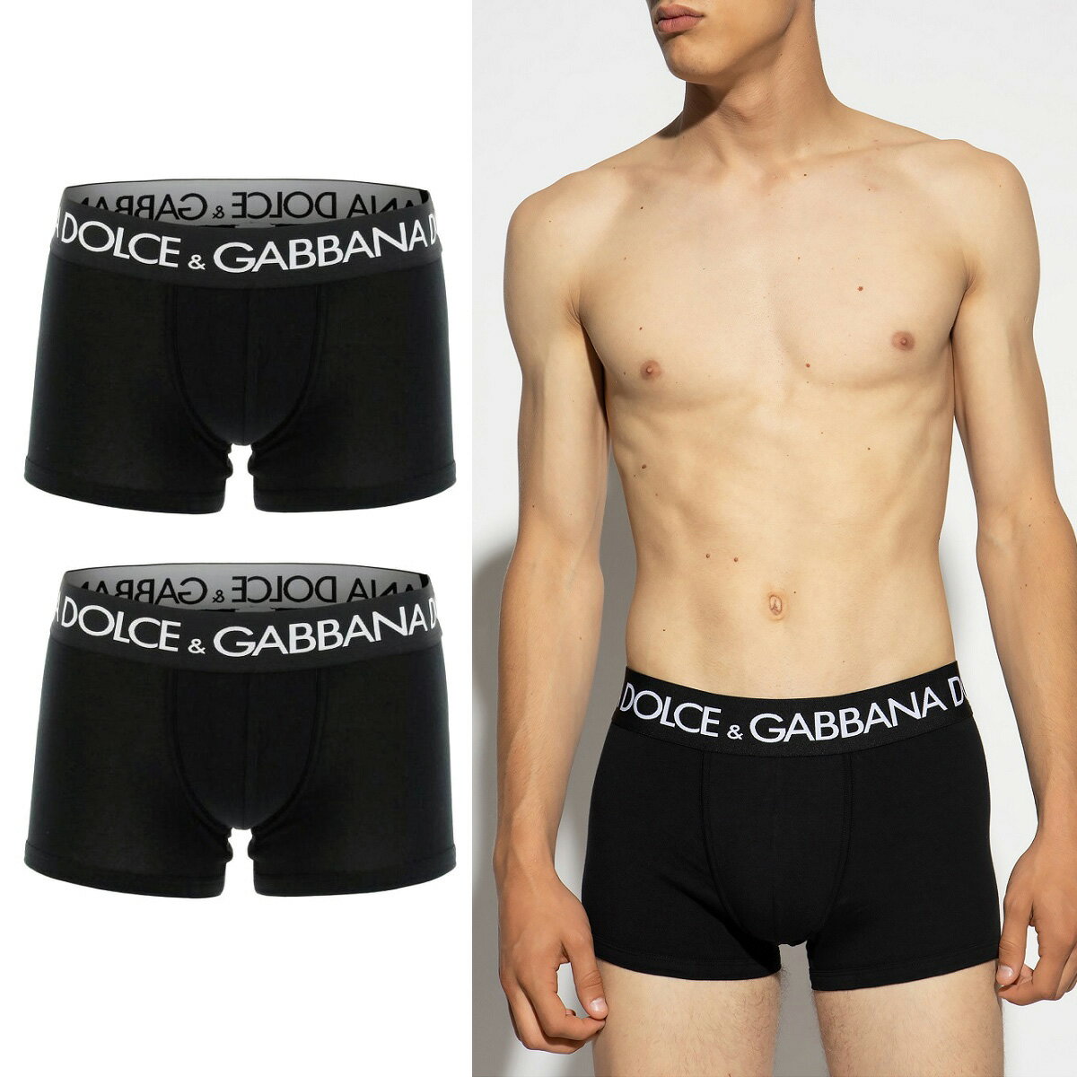 ドルチェ&ガッバーナ 3 DOLCE&GABBANA ドルチェ＆ガッバーナ M9D70J ONN97 N0000 アンダーウェア ボクサーパンツ 2枚セット