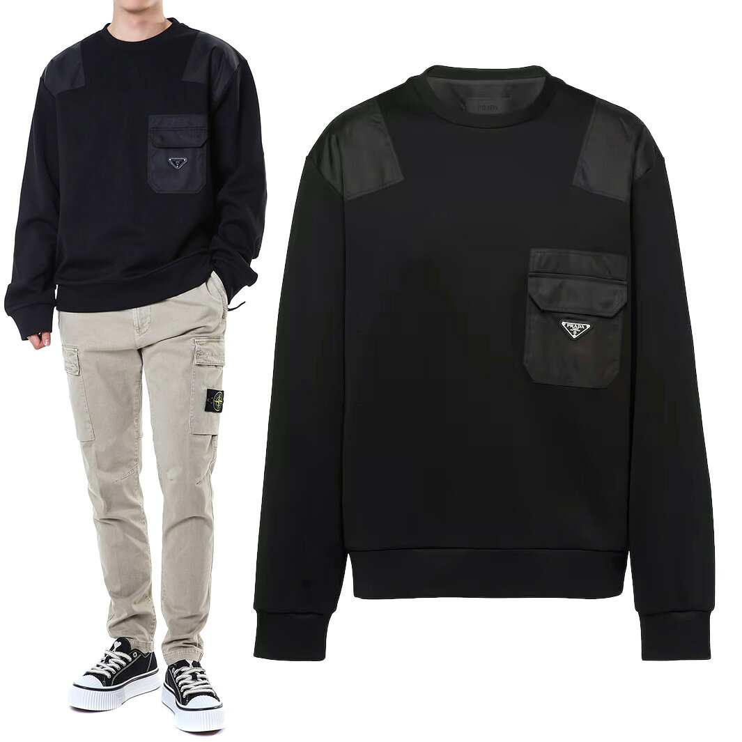 樂天商城 - 4 PRADA プラダ UJL35B 11JE ブラック トレーナー スウェット ロゴ