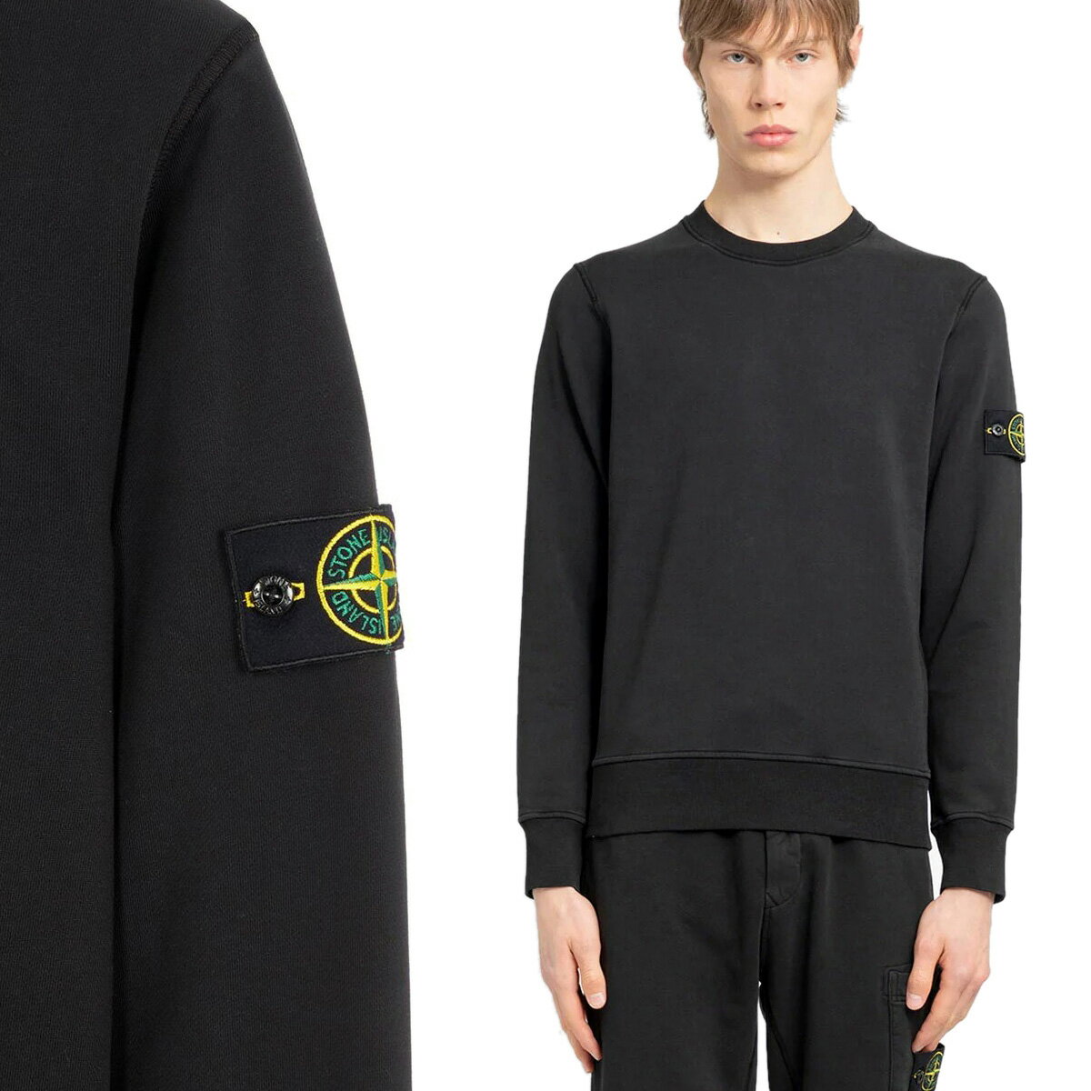 32 STONE ISLAND ストーンアイランド 801563051 A0029 ブラック トレーナー スウェット