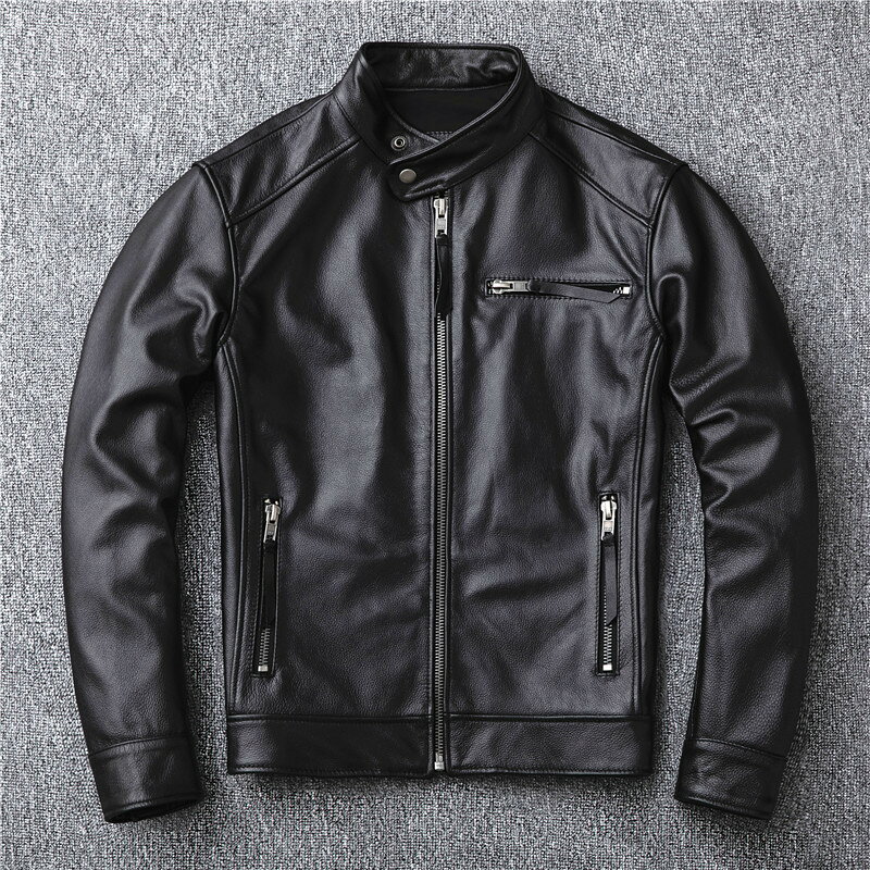 バイクジャケット 本革 メンズ レザージャケット 牛革 レザーコート ライダースジ...
