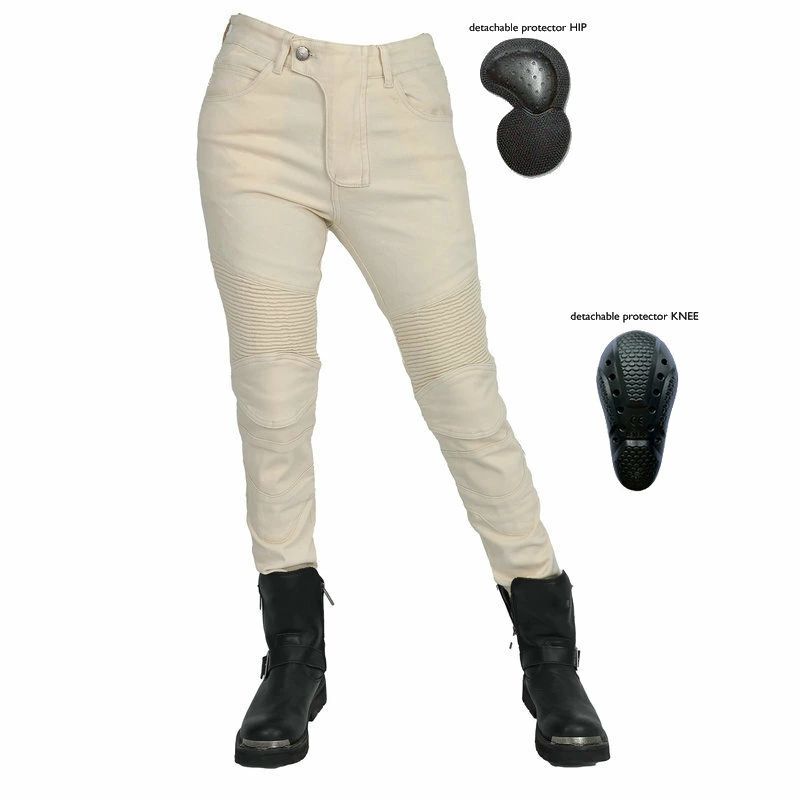Rakuten - バイク用パンツ レディース ライディングパンツ ライダースパンツ プロテクター付き 汚れにくい レーシングパンツ 耐磨 バイクズボン 防