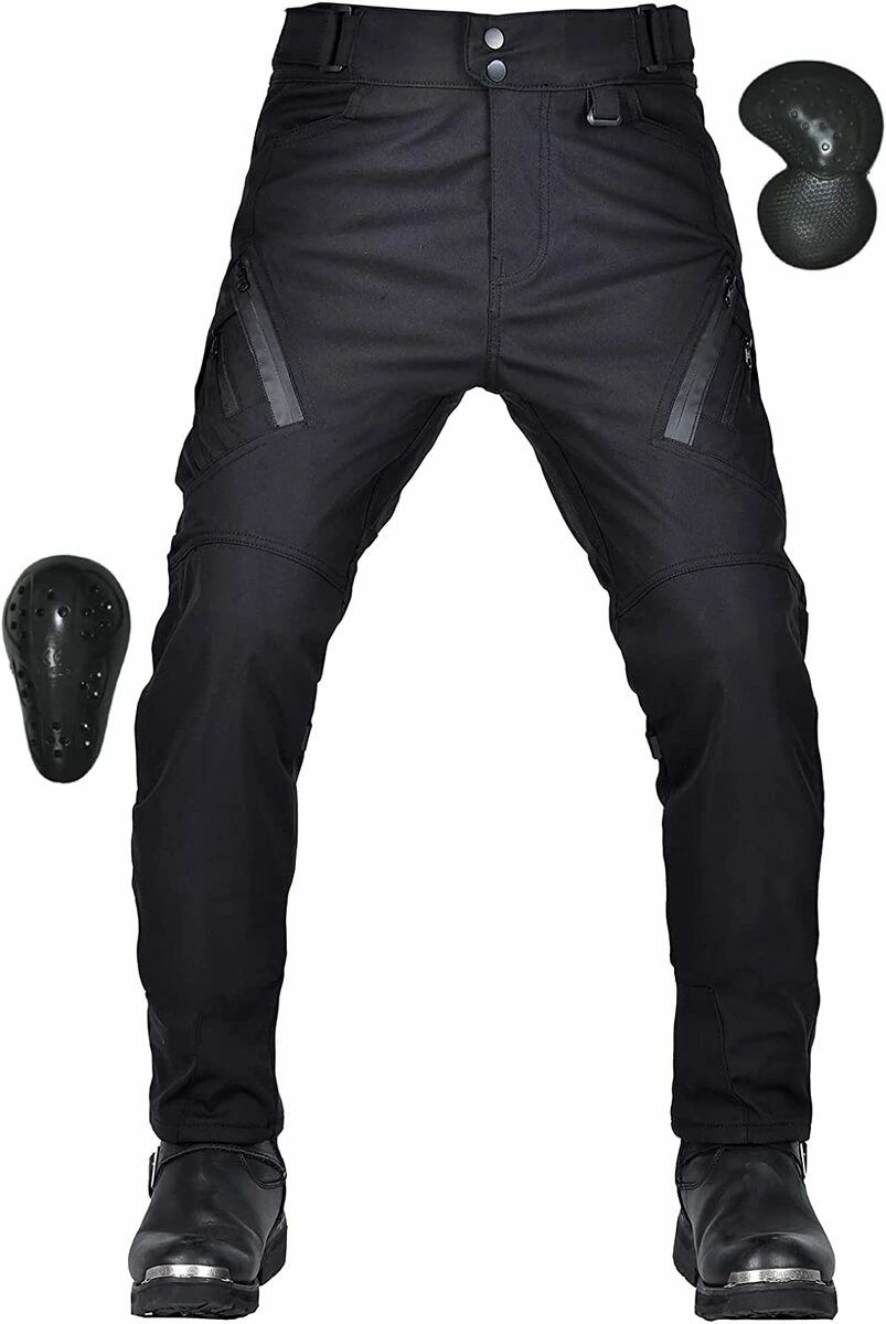 Rakuten - ライディングパンツ メンズバイク用パンツ プロテクター付き ライダースパンツ 防水バイクズボン 通気 レーシングパンツ 春夏秋冬 ブラ