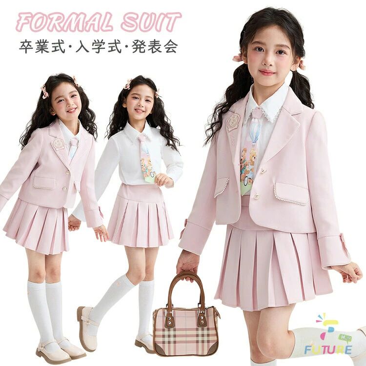 樂天商城 - 卒業式 スーツ 女の子 160 卒服 女の子 卒服 韓国 入学式 卒園式 入園式 小学生 ブラック 子供服 洋服 キッズ 可愛い おしゃれ ブレザー