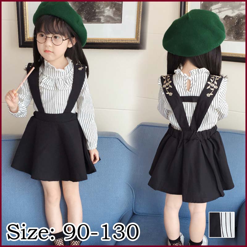 Rakuten - メール便 送料無料 韓国子供服 キッズ 上下セット セットアップ 長袖 ストライプキッズ お姫様 ストライプ セットアップ 長袖 子供 女の