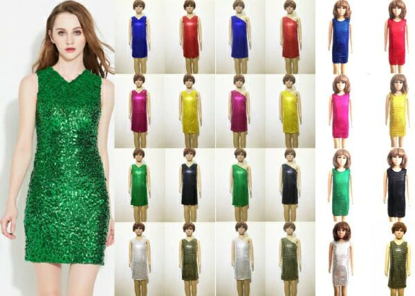 スパンコール 　ワンピース　スカート8色?2サイズ?3タイプ　ダンス衣装 キッズダンス 子供　大人サイズ　v字　クルーネック　ワンショ