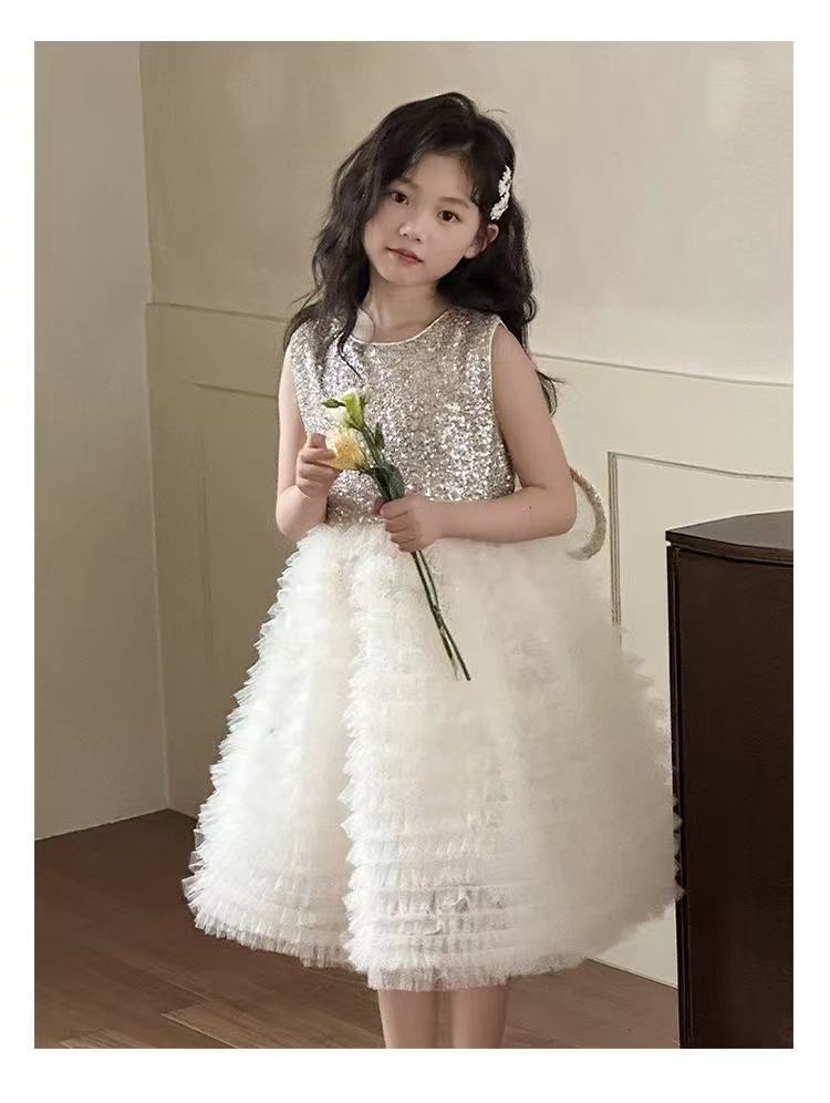 Bag - ノースリーブワンピース 子供ワンピース 女の子 春 夏 ドレス パーティードレス ひざ丈 ワンピース チュールワンピース フレア Aライン