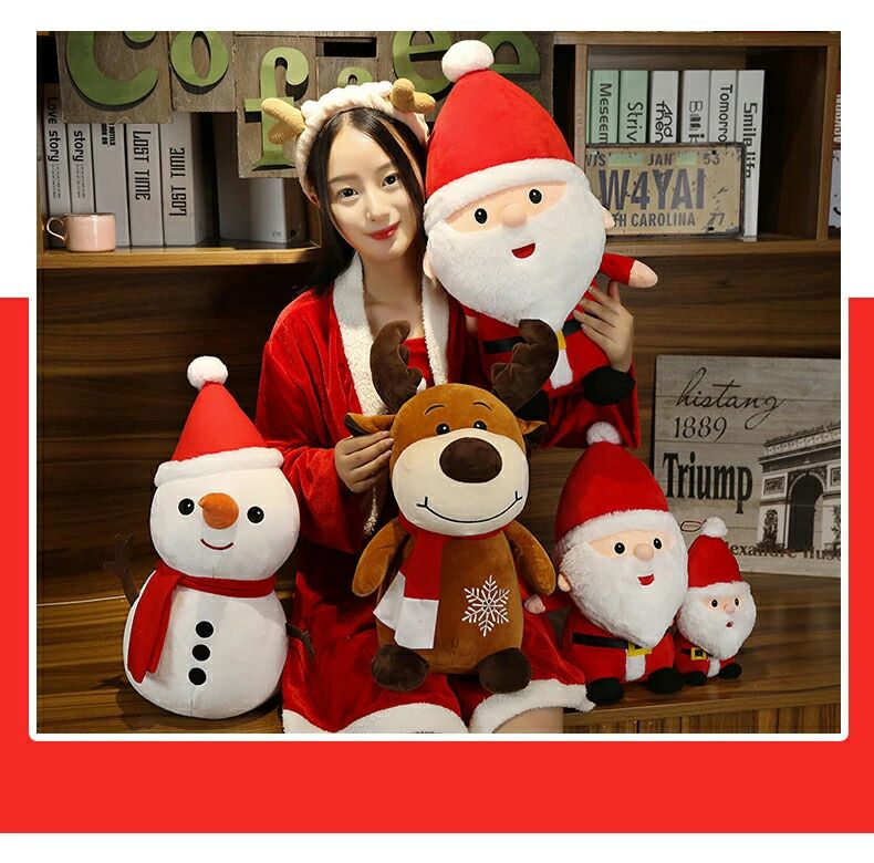 Rakuten - クリスマス ぬいぐるみ サンタクロース 大きい抱き枕 雪だるま ぬいぐるみ 可愛いトナカイ 腰当クッション 昼寝まくら 大きい クッ