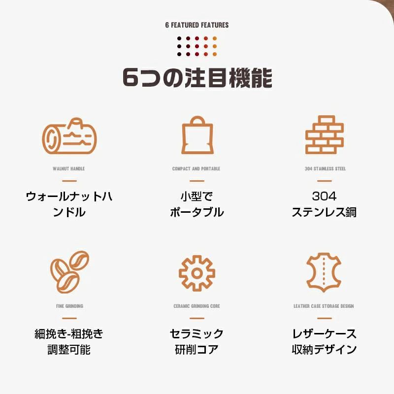コーヒーミル 手挽き 手動 携帯 コーヒー豆挽き コーヒーまめひき機 ミル アウトド...