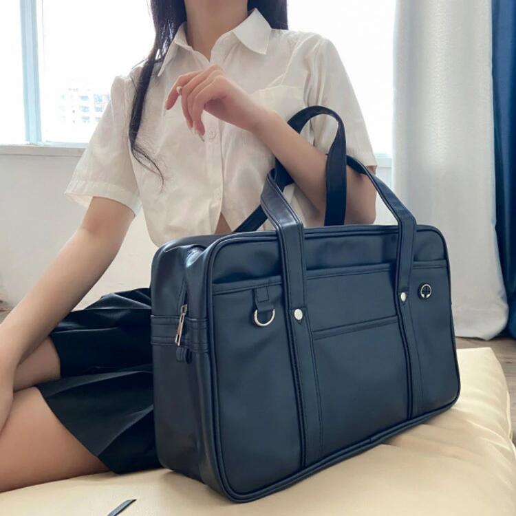 Rakuten - 高校生 ショルダー 男子 スクールバッグ 高校生 革スクバ 女子高生 JK 中学生 無地 おしゃれ レディース メンズ かわいい PUレザー かば