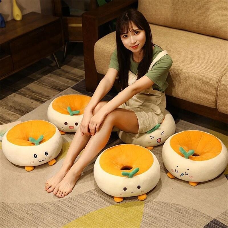 Rakuten - 送料無料 座布団 クッション 38*38*15CM かわいい パン 絵顔 ドーナツ型 おしゃれ フロアクッション 座ぶとん 疲れない かわいい 座椅子