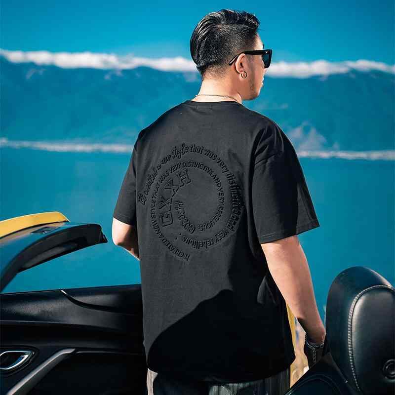 乐天商城 - Tシャツ 男性用 大きいサイズ 半袖 トップス ゆったり コットン 無地 通気性 ブラック 2XL 3XL 4XL 5XL 6XL 7XL