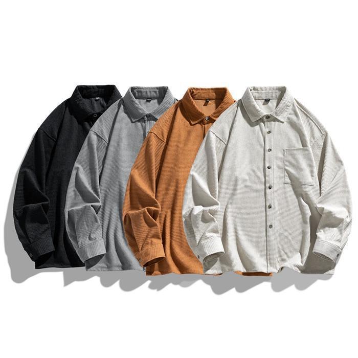 Rakuten - カジュアルシャツ シャツ メンズ 長袖 開襟 無地シャツ 無地 秋服 春服 トップス 通勤 長袖シャツ SHOP DAN