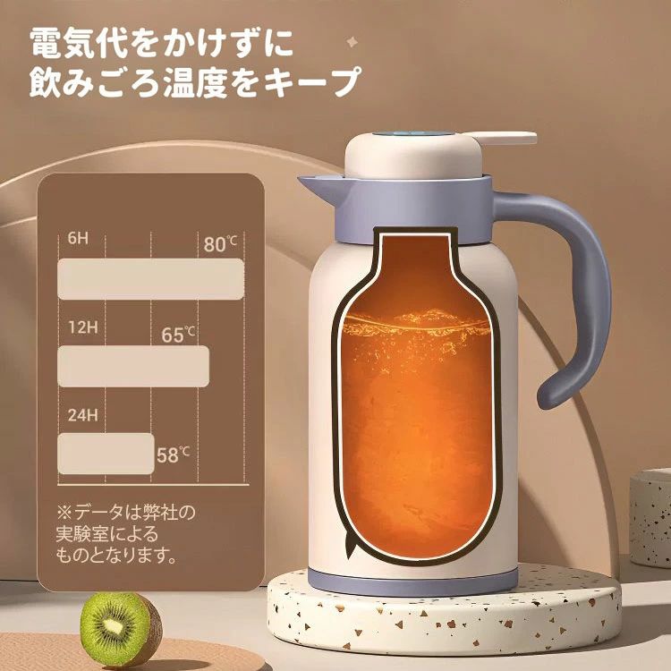Rakuten - 保温ポット ケトル リビングポット 保温 ケトル 魔法瓶 高級感 ポット ステンレスポット 卓上ポット 大容量 1L/1.5L/1.7L 保冷保温 ポ