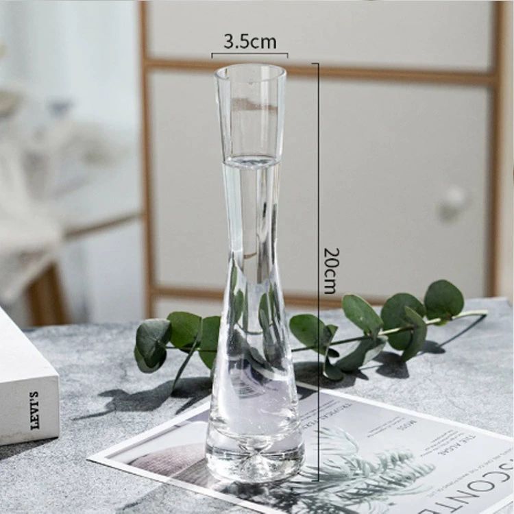 送料無料 花瓶 ガラス 透明 花器 一輪挿し フラワーベース おしゃれ 15cm 20cm 25c...