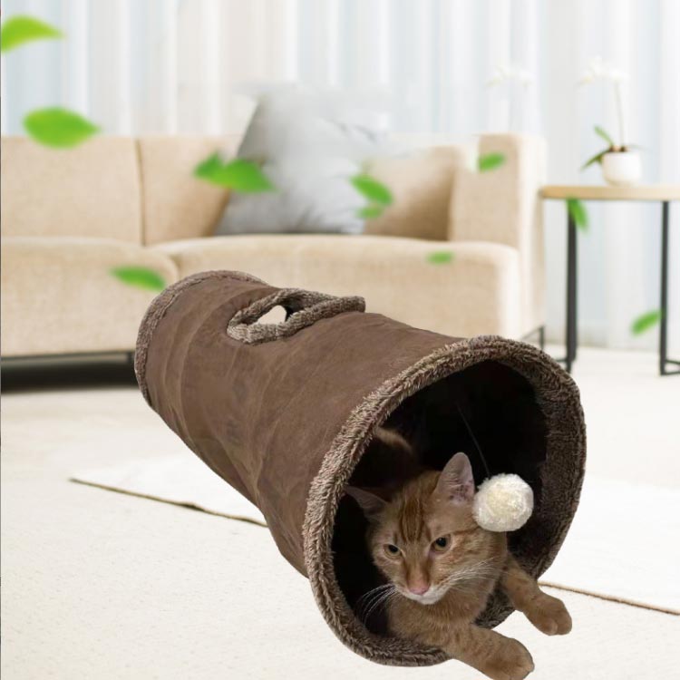 RSショップ楽天市場店の2サイズセット！キャットトンネル 猫トンネル ペットのおもちゃ プレイトンネル おもちゃ付き キャットおもちゃ 折りたたみ式 スエード｜アングル3