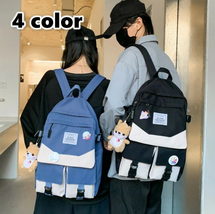 リュックサック リュック バックパック男女兼用 メンズ 帆布 高校生 中学生 キャンパスバック 通学 シンプル カジュアル ツートーンカラ