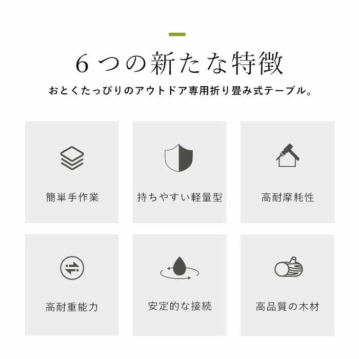 商品説明 商品仕様 ●商品パラメータ ●商品名：アウトドアウッドロールトップテーブル 人気商品 ・騒がしい大都市の日常から離れて、綺麗な湖・森の中で大自然の恵みを味わいませんか。 ・週末・休日にこのアウトドアチェアをもって、お友達とBBQしたり、お酒飲んだり、小鳥の鳴き声を聞いたりしていると、平日の悩みなどなんて忘れてしまいましょう。 ・自然の中で、とても癒されますよね。 ・更に、このチェアは折り畳み式なので、持ち運び便利です。 ・見た目はおしゃれで、たくさんのインスタ映えの写真も撮れますね。 ・楽しみがたくさん！ ・ご購入は早めに～ ●耐加重：約120kg　　　 ●商品サイズ:45*60*120CM 商品重さ：7kg ●素材：ウッド ●カラー：カーキ・ブラウン 注意事項 サイズにつきましては平置き採寸となります。生地や個体差により1~2cmの誤差が生じる場合がございます。 PC環境や撮影状況などの違いにより実際のお色とは若干異なる場合がございます。 ※その旨ご考慮頂き、参考にして頂ければ幸いです。 ※足元の安定する場所で設置、ご使用下さい。 在庫?発送について 発送について ●土日・祝日は休業日とさせて頂いております。 ●弊店は発送時間の指定を承っておりませんので、ご了承ください。 在庫について ●商品によっては、弊社運営の多店舗と在庫を共有しているものがございます。 ●ご注文頂くタイミングによっては、ホームページ上で在庫がある商品も欠品になる場合がございます。 ●入荷待ち/突然に在庫切れの商品に関しましては、別途メールにてご連絡差し上げます。 ●ご了承の上ご注文下さいます様お願い申し上げます。 関連キーワード アウトドアウッドロールトップテーブル 折りたたみアウトドアテーブル キャンプ テーブル 木製 ウッドテーブル アウトドア テーブル アウトドア バーベキュー ピクニックテーブル ウッドロールテーブル ローテーブル 送料無料 メーカー希望小売価格はメーカーサイトに基づいて掲載しています