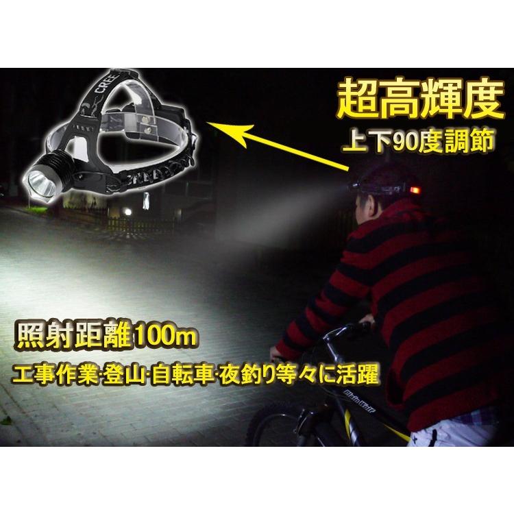 LEDヘッドライト 高輝度 CREE 1800Lm ヘッドランプ アウトドア 登山 自転車 集魚灯...