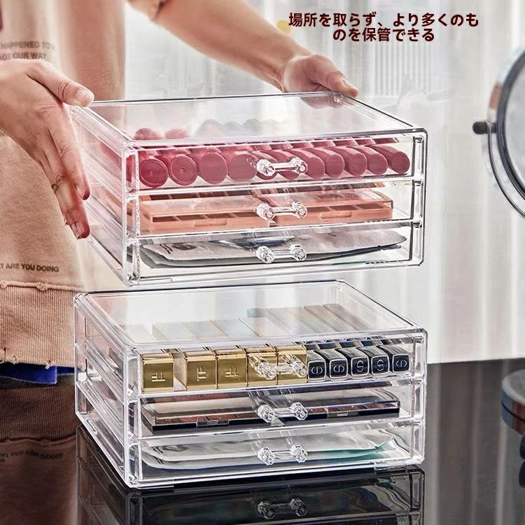 Rakuten - 新しい赤い本の引き出し式口紅収納寮化粧品収納防塵メーキャップ収納ケースアイシャドー整理