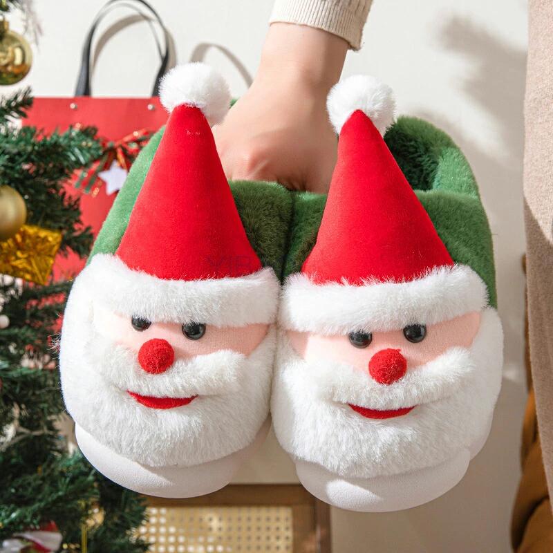 ルームシューズ クリスマス スリッパ 秋 冬 サンタクロース レディース 大人 ホームシューズ 寝室用 裏起毛 裏起毛スリッパ 暖かい ギフ
