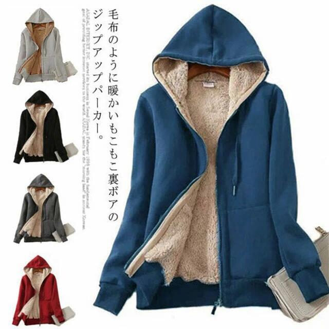 Rakuten - ジップパーカー 厚手 裏ボア パーカー ジャケット レディース メンズ ジップアップ スウェット アウター カーディガン 秋 冬 フリース