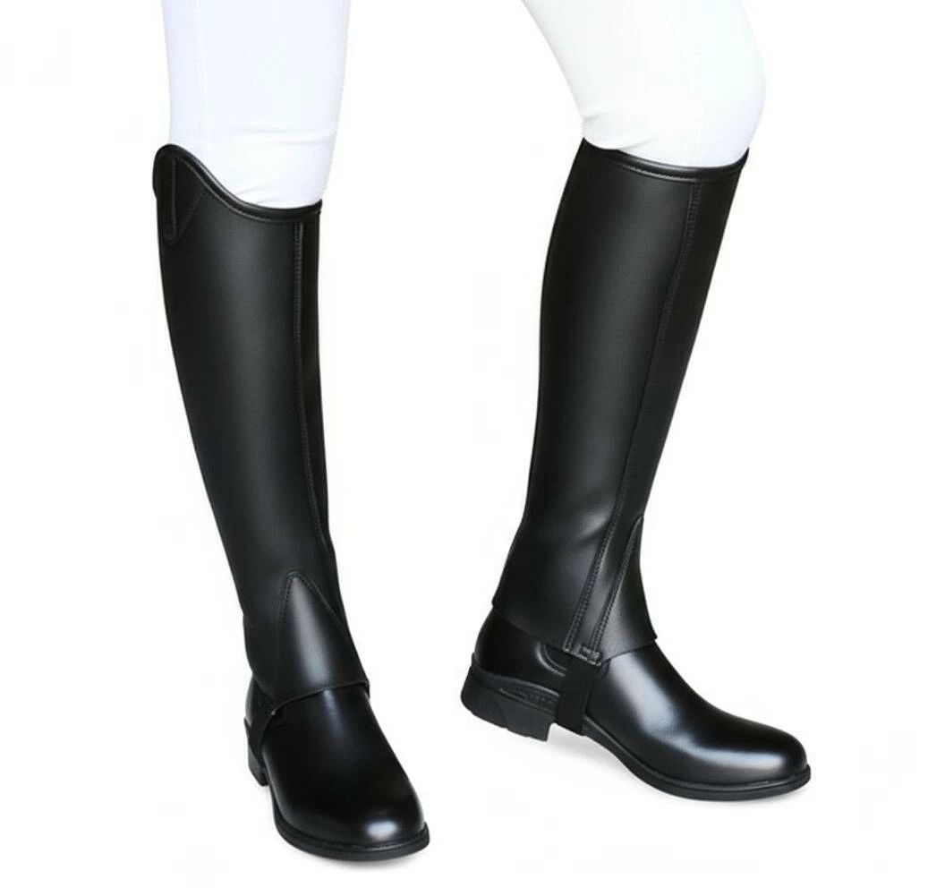 セール 早者勝 キッズ XS 乗馬用 ハーフチャップス 合皮 人工皮革 乗馬用品 馬具 乗馬チャップス ゲートル プロテク…