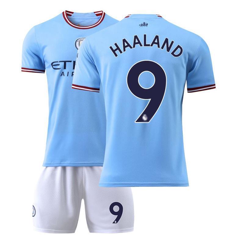 サッカーウェア マンチェスター シティ 上下 半袖Tシャツ ハーフパンツ 背番号7 9 ...