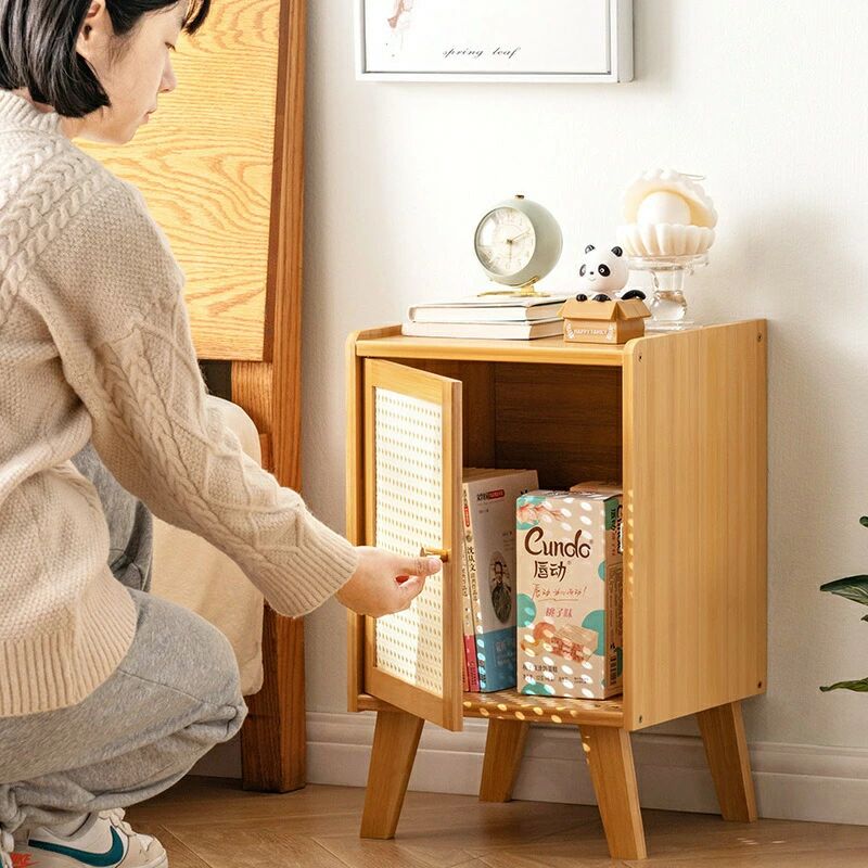 サイドテーブル 収納付き 幅30cm ソファやベッドの隣に 引き出し 雑誌ラック付き サイドチェスト 小型 コンパクト設計 シック 木目調 ブ [2]