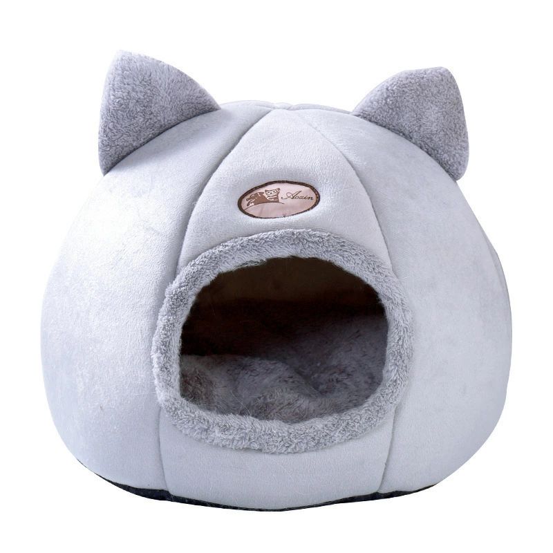 Rakuten - 猫ベッド 猫ハウス ペット用寝袋 キャットハウス ドーム型 暖かい ふわふわ 折りたたみ式寝マット 犬猫兼用 室内用 寒さ対策 保温防寒