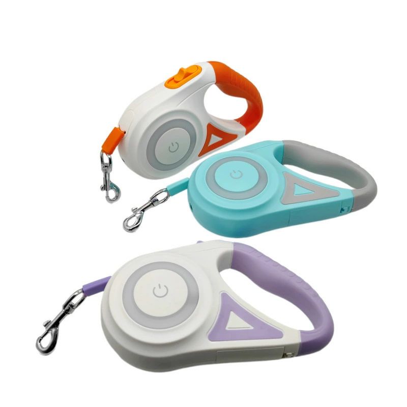 Rakuten - 犬用リード 伸縮リード リード 犬 反射光 LEDライト 自動巻き 夜間散歩 長さ3メートル 荷重30kg 3M 5M 選べる3色