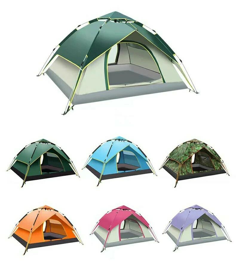 Rakuten - テント キャンプテント 3~4人用 テントワンタッチ uvカット加工 防水PU素材 2WAY 2重層 簡単設営 防風防水 通気性に優れ アウトドア