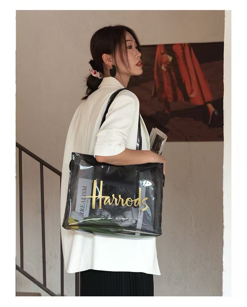 トートバッグ ハロッズ S/M/Lサイズ ショッピングバッグ レディース トートバッグ ファスナー付き 欧米風 バッグ ハンドバッグ ランチバッグ お弁当袋 撥水 防水 エコバッグ 軽量 大容量 自立 収納バッグ サブバッグ 通勤 通学 おしゃれ かわいい