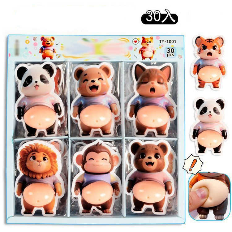 パンダ ライオン 30個セット デブ犬 マシュマロ触感 動物 柔らかいお腹 3D立体シール 3D ぷにぷにシール 癒し ステッカー シー 30個セッ rsshopp-10006882 RSショップ楽天市場店 サンプル画像3