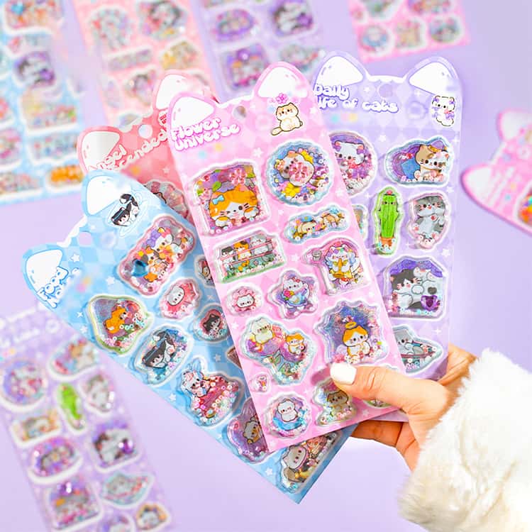 ご褒美シール 動物 ステッカー 可愛い シャカシャカシール ぷにぷに ぷくぷくシール 3D立体 立体シール シャカシャカシール 手帳 交換 rsshopp-10006834 RSショップ楽天市場店 サンプル画像2