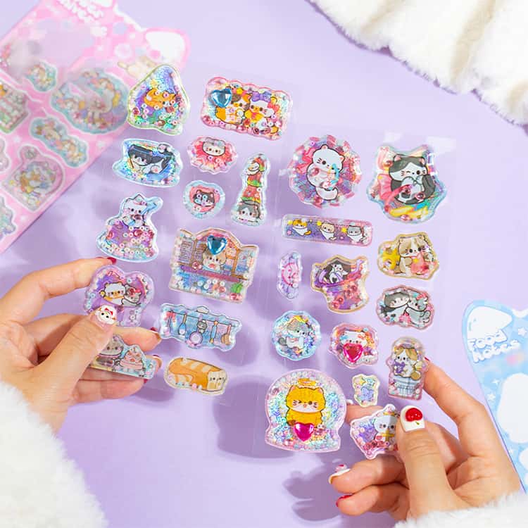 ご褒美シール 動物 ステッカー 可愛い シャカシャカシール ぷにぷに ぷくぷくシール 3D立体 立体シール シャカシャカシール 手帳 交換 rsshopp-10006834 RSショップ楽天市場店 サンプル画像3