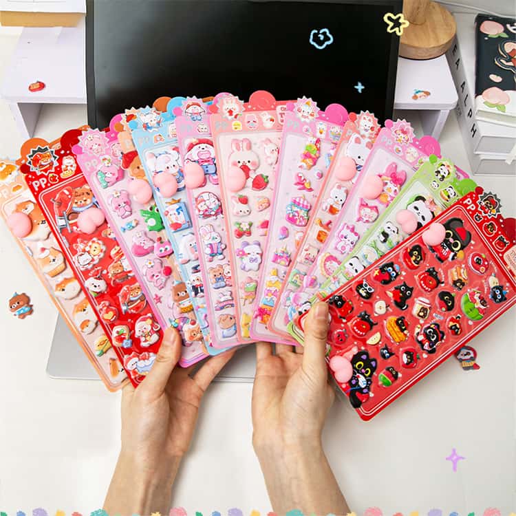 ぷくぷくシール お尻ぷにぷに おしりシール もちもち 12枚セット 12枚セット シール 女の子 ぷっくりシール 立体シール 3dシール 動物 rsshopp-10006832 RSショップ楽天市場店 サンプル画像2