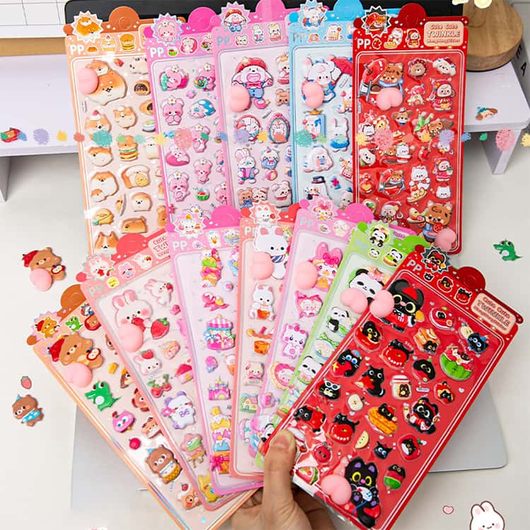 ぷくぷくシール お尻ぷにぷに おしりシール もちもち 12枚セット 12枚セット シール 女の子 ぷっくりシール 立体シール 3dシール 動物 rsshopp-10006832 RSショップ楽天市場店 サンプル画像3