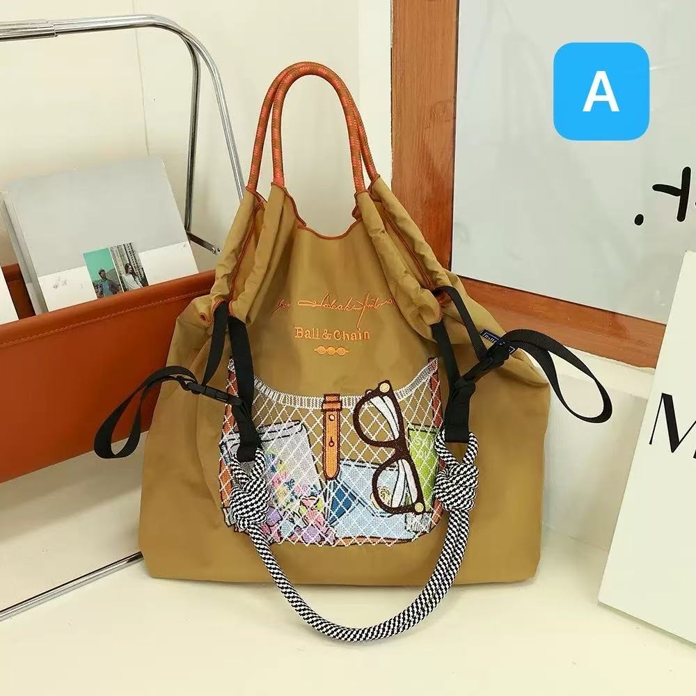 Rakuten - 刺繍 メッシュバッグ メガネ タンブラー ステーショナリー エコバッグ M/Lサイズ キャンバス 帆布バッグ 大容量 トートバッグ ナイロン 手提げバッグ 斜め掛けバッグ