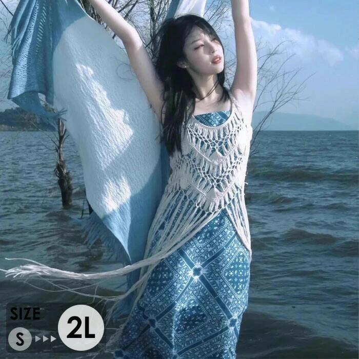 樂天商城 - リゾートワンピ エスニック柄 大人可愛い 夏ワンピース リゾートワンピース レディース リゾート ワンピース サマー オシャレ ミモレ丈