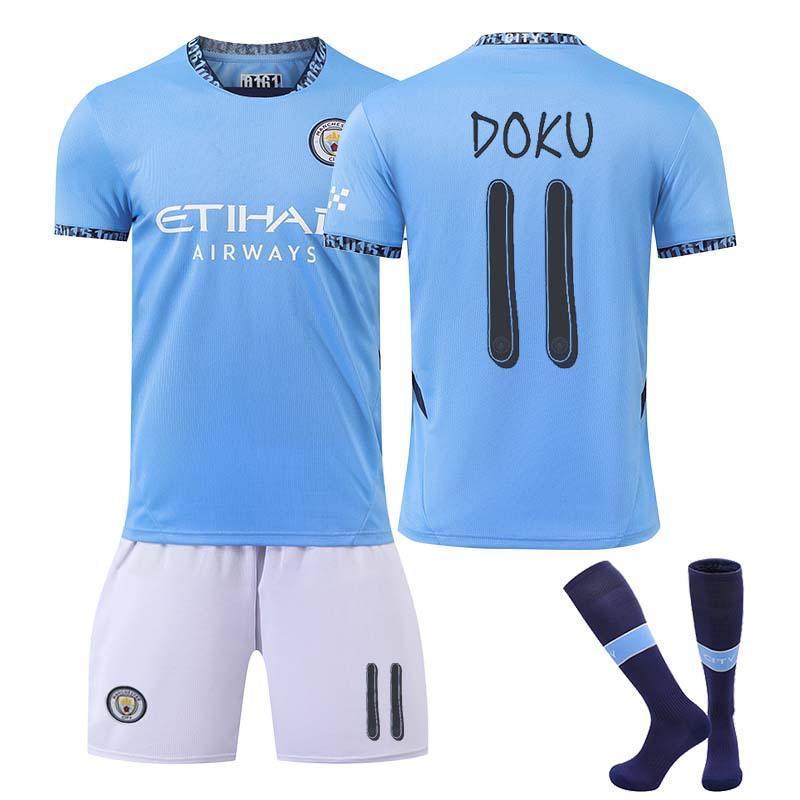 サッカーウェア 2425マンチェスター シティ 半袖Tシャツ ハーフパンツ 背番号9 10 ...