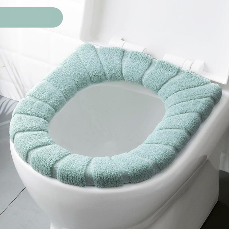 RSショップ楽天市場店のトイレ便座カバー 洗える 便座カバー 清潔 便座シート 洗浄 おしゃれ o型 取っ手付き 無地 抗菌 u型 トイレカバー 洗える 3点セット 暖｜アングル2