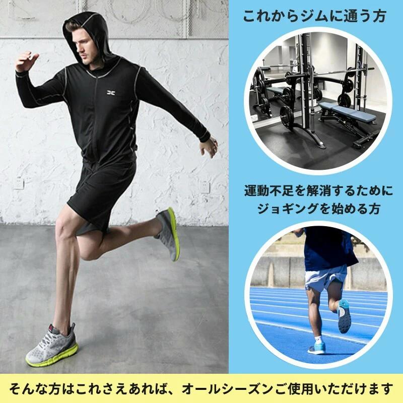 RSショップ楽天市場店のスポーツウェア メンズ 5点セットコンプレッションウェア ランニングウェア トレーニングウェア 上下セット 長袖 半袖 ハーフパンツ レ｜アングル3