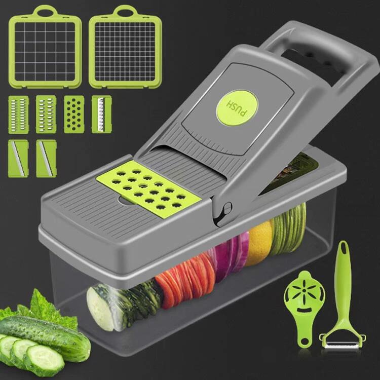 【送料無料】一台8役 マルチ 千切り コンパクト セット スライサー 野菜調理器セット スライサーセット 調理器 家庭 おろし器 料理時短 rsshopp-10006239 RSショップ楽天市場店 サンプル画像2