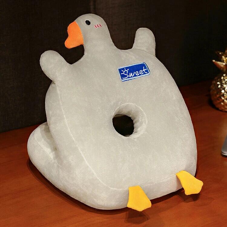 RSショップ楽天市場店の送料無料 お昼寝枕 デスク おひるねピロー 通年用 30×30×25cm ホワイト グレイ オフィス仮眠 仮眠 うつ伏せ 丸型 オフィス デスクワー｜アングル3