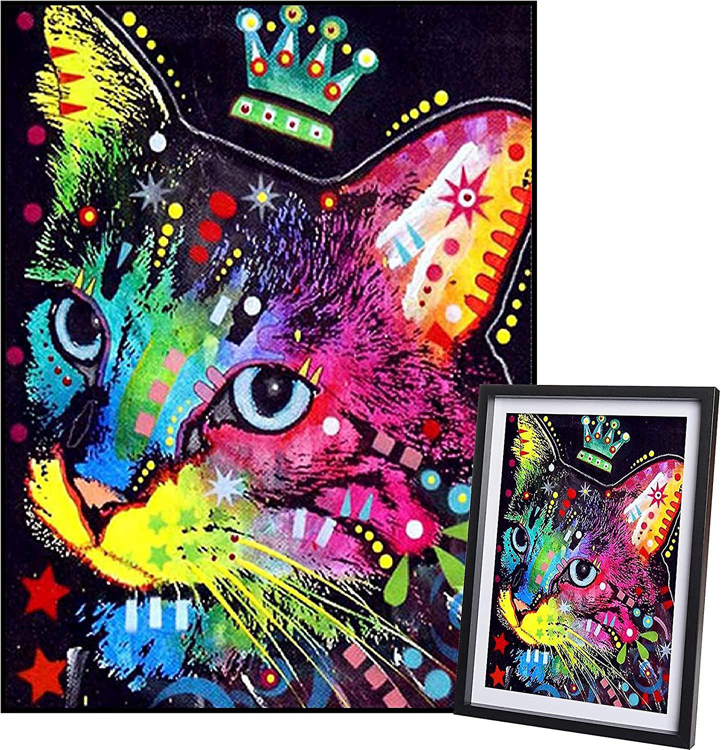 ダイヤモンドアート 5d 猫 フル ダイヤモンドアート かわいい カラフル ダイアモンドペインティング ビーズ刺繍キット インテリア 絵画