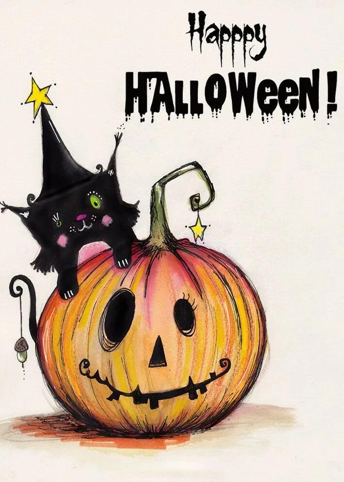 ダイヤモンドアート 5d ハロウィーン カボチャ 夜 黒猫 ジャック?オ?ランタン 枯れ木 夜 星空 コウモリ フル ダイヤモンドアート かわ