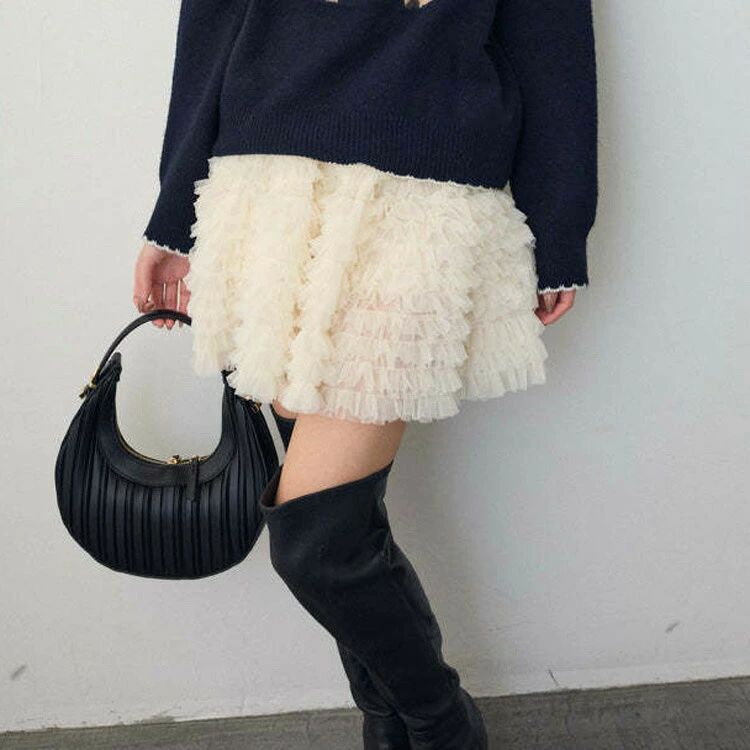 Rakuten - 1buy10 2buy800 一部チュールスカート ミニスカート スカート ボリューム レディース フレアスカート 秋冬 無地 aラインスカート ミニ丈