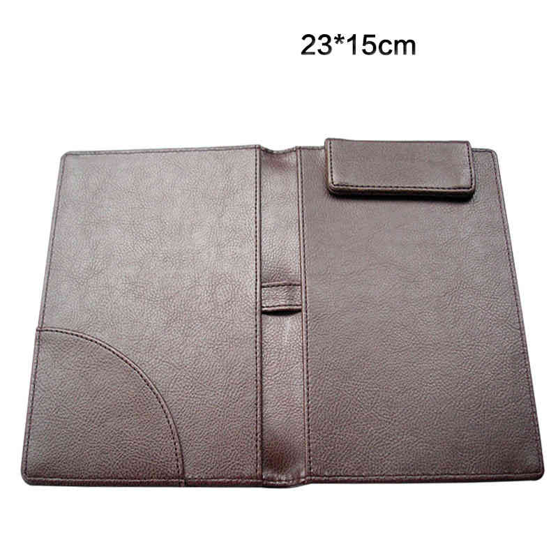 会計 クリップボード クリップファイル 高級感 合皮 PUレザー ノートカバー マグネット式 バインダー 二つ折り