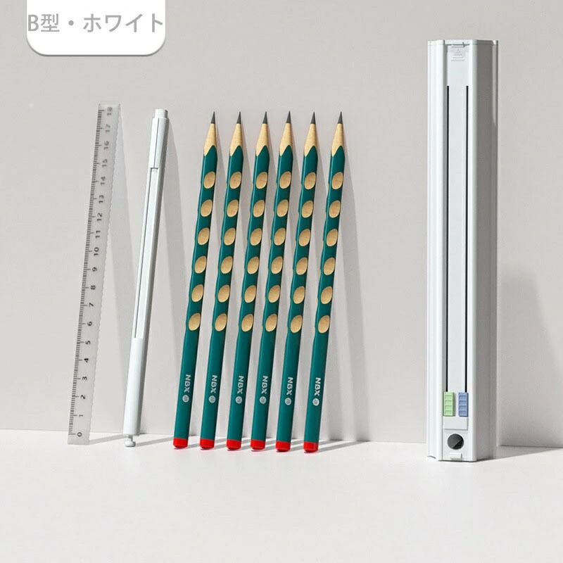 スーパーsale送料無料 ペンケース 筆箱 スライド式 六角形 文具セット 筆6本 消しゴム 定規 鉛筆削り付き 文房具入れ 文具入れ コンパク rsshopp-10003468 RSショップ楽天市場店 サンプル画像3