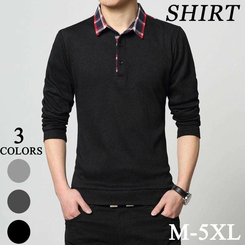 【M-5XL】ポロシャツ 秋冬 長袖 メンズ ロンT メンズ トップス Tシャツ スポーツポロシャツ メンズスプリング カットソー 色を打つ 大